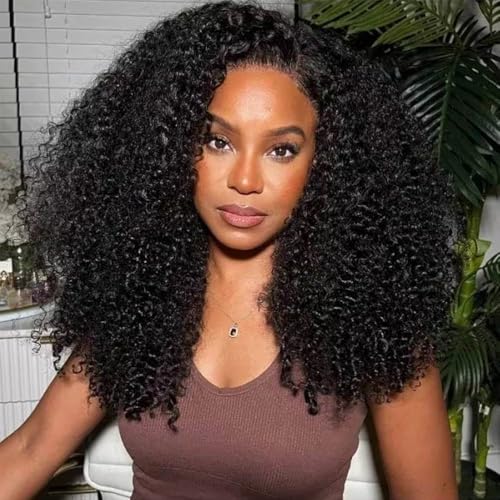 Ladoux Hd 13 x 6 lockige Frontperücken mit Spitze für Frauen, 12A, brasilianisches Echthaar, 180 % Dichte, vorgezogen, mit Babyhaar, transparente Spitze von Ladoux