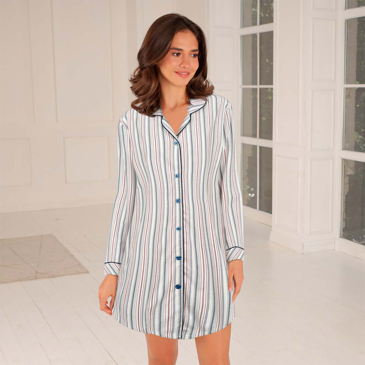 Lady Avenue Bamboo Flannel Nachthemd, Multi, Größe: , Damen von Lady Avenue