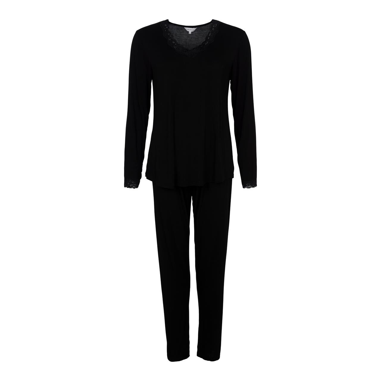 Lady Avenue Bamboo Pyjamas, Farbe: Schwarz, Größe: L, Damen von Lady Avenue