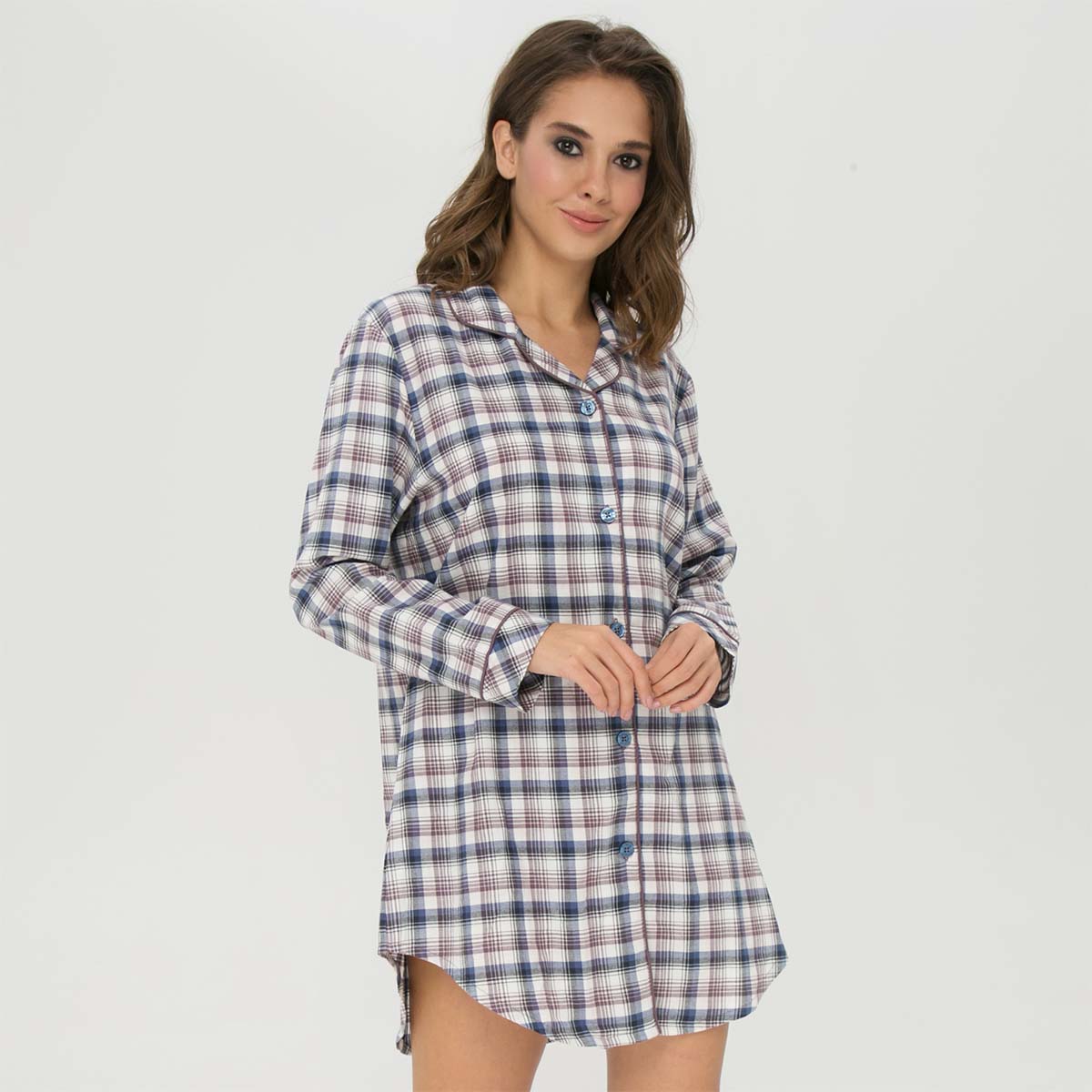 Lady Avenue Cotton Flannel Nachthemd, Multi, Größe: S, Damen von Lady Avenue