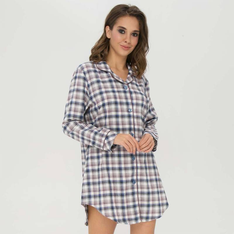 Lady Avenue Cotton Flannel Nachthemd, Multi, Größe: XL, Damen von Lady Avenue
