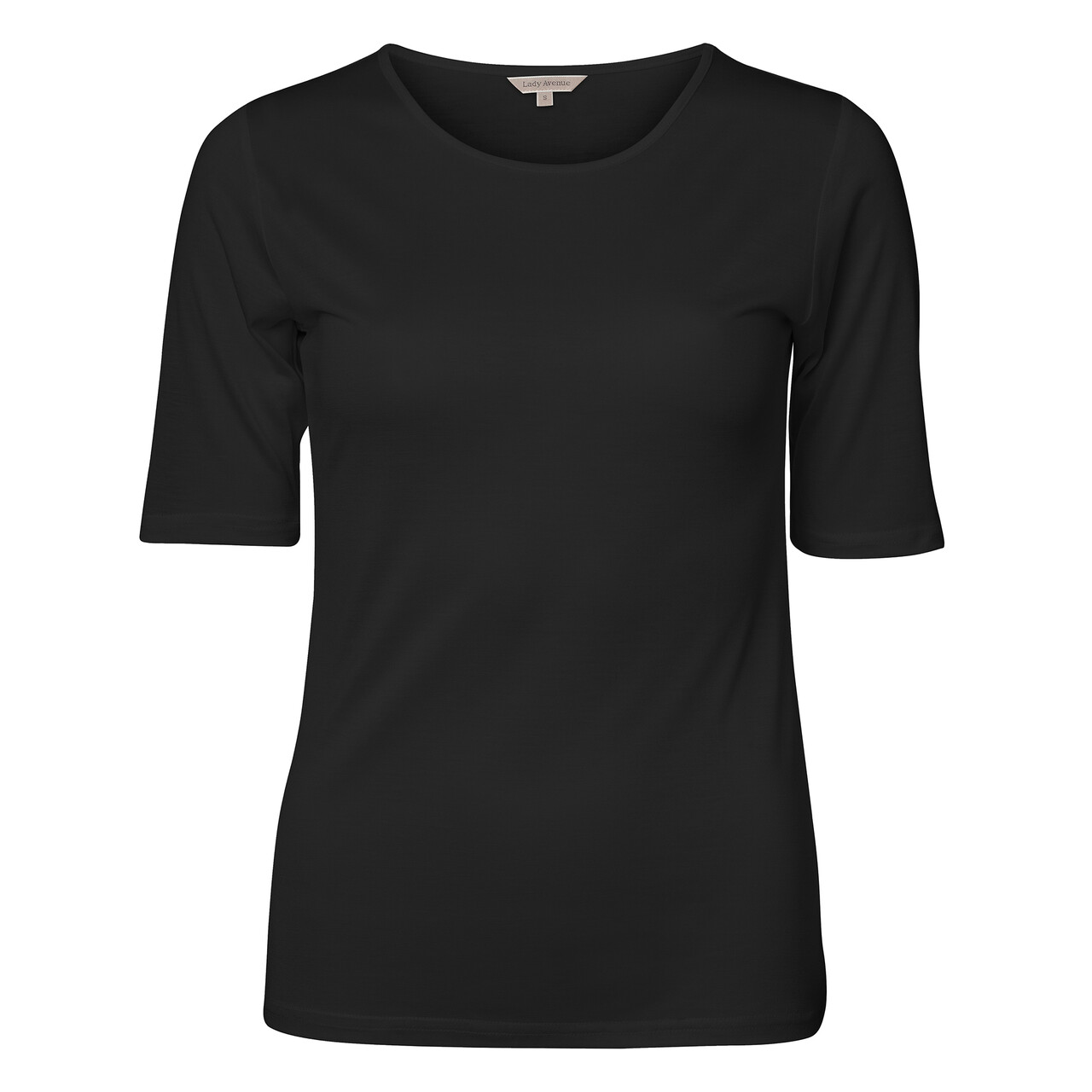 Lady Avenue Silk Jersey T-shirt, Farbe: Schwarz, Größe: L, Damen von Lady Avenue