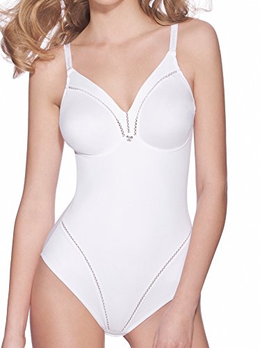 Lady Bella Lingerie P6739 Damen-Dessous Formender und Modellierender Body ohne Bügel vorgeformte Cups C aus Mikrofaser für große Größen (Weiß, 75C) von Lady Bella Lingerie