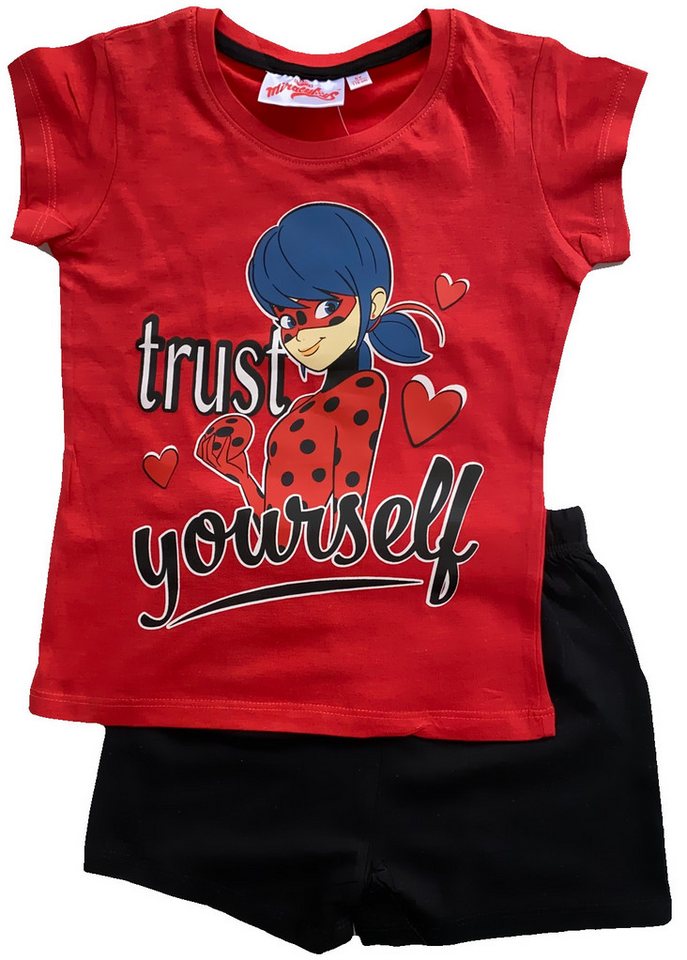 Lady Bug Pyjama Miraculous Shorty Mädchen Pyjama 4 5 6 8 10 Jahre von Lady Bug