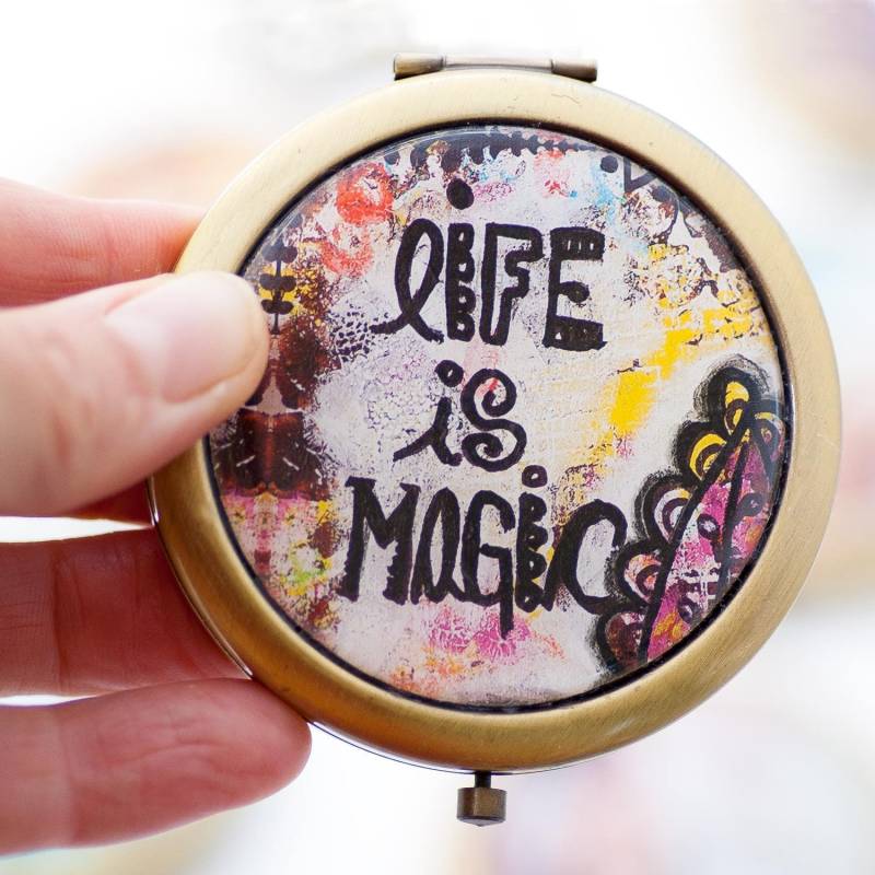 Kompakte Zauberspiegel - Make-Up Spiegel Taschenspiegel Motivation Geschenk Für Mutter Teen Sie von LadyArtTalk