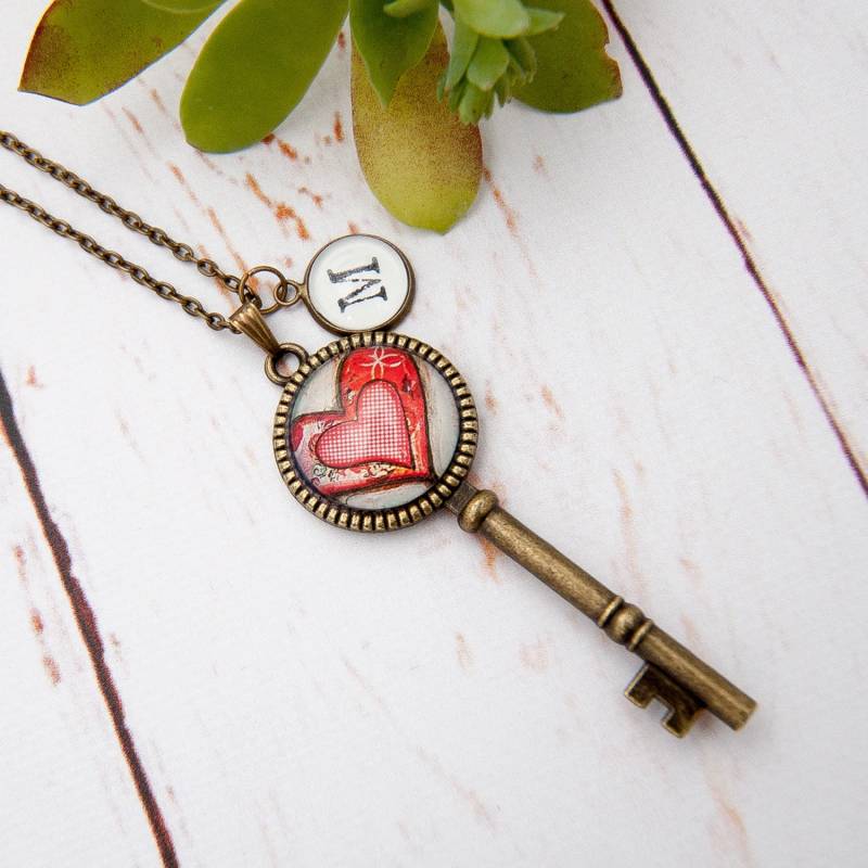 Schlüsselkette Personalisiert - Schlüssel Zu Meinem Herzen Erste Halskette Herzhalskette Rotes Herz Personalisierte Geschenk Für Sie Schlüsselkette Personalisiert - Schlüssel Zu Meinem Herzen Erste Halskette Herzhalskette Rotes Herz Personalisierte Geschenk Für Sie von LadyArtTalk