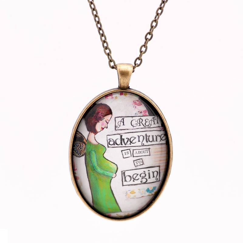 Schwangerschaft-Ankündigung - Schwangerschaft Geschenk Für Schwangere Frau HalsketteSchwangerschaft Offenbaren Mama von LadyArtTalk