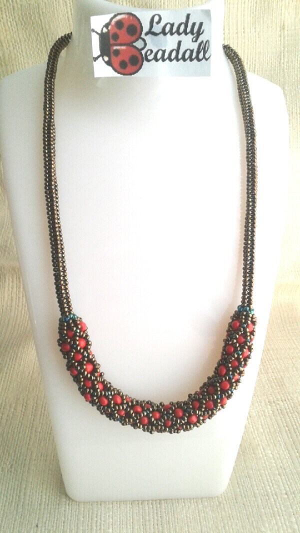 Tennet Halskette, Orient-Rot Tennet Halskette, Orient-Rot von LadyBeadall