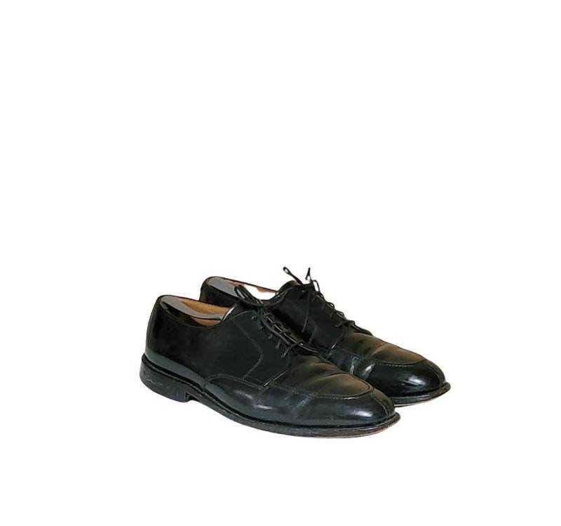 Herren Vintage Schwarz Leder Cap Toe Schuhe By Bostonian Classics Größe 7 M/Kleid Designer von LadyBsVintageBoots