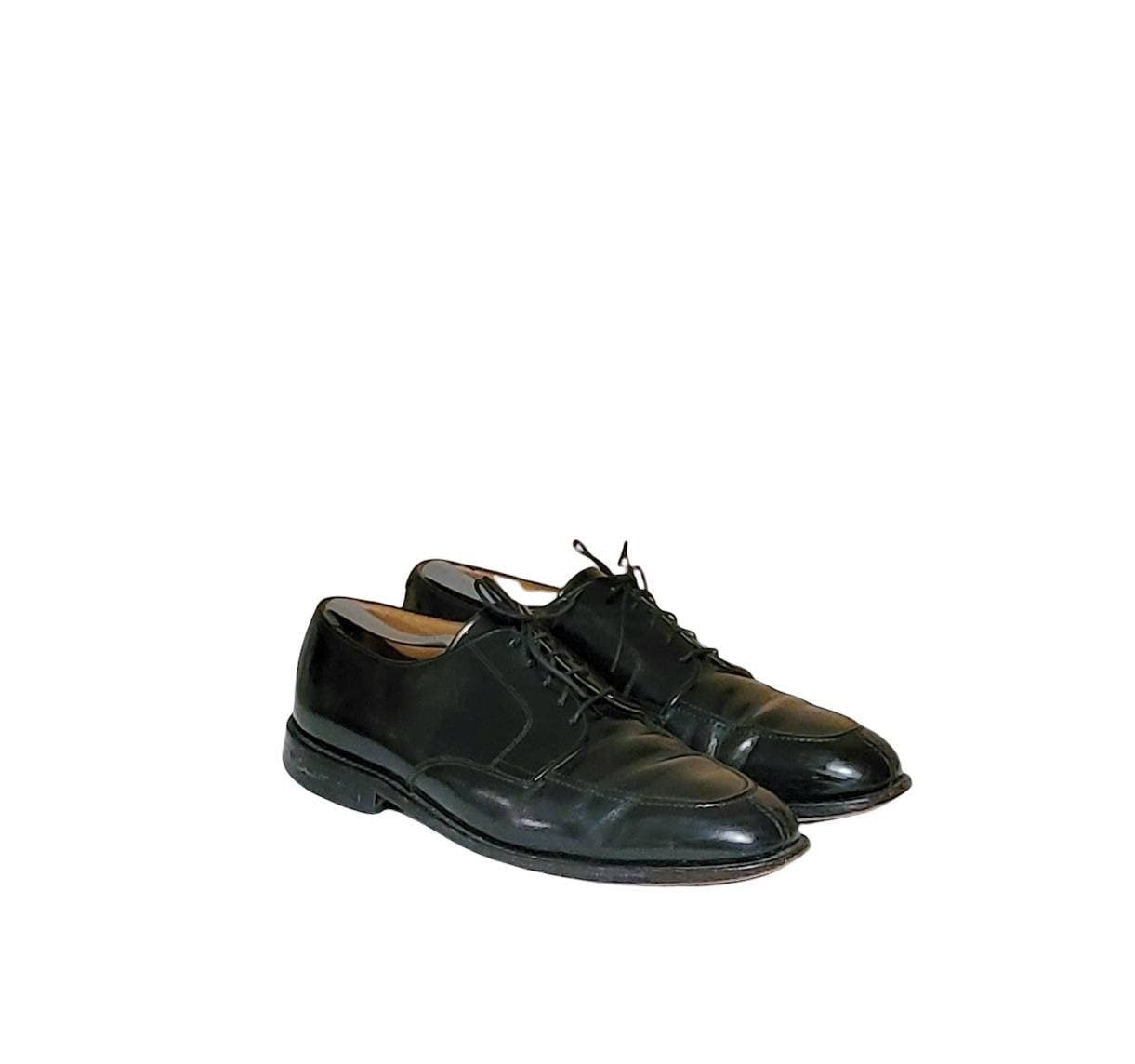 Herren Vintage Schwarz Leder Cap Toe Schuhe Von Bostonian Classics Größe 7M/Kleid Designer von LadyBsVintageBoots