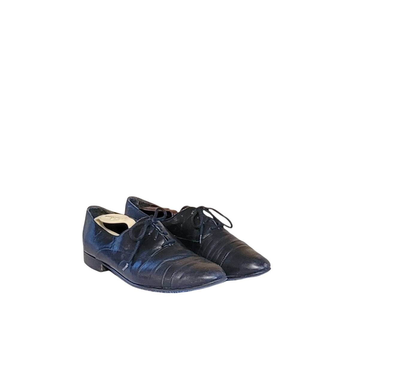 Herren Vintage Schwarz Leder Schnürschuhe By Stcy Adams Größe 9/Designer Schuhe Kleid von LadyBsVintageBoots