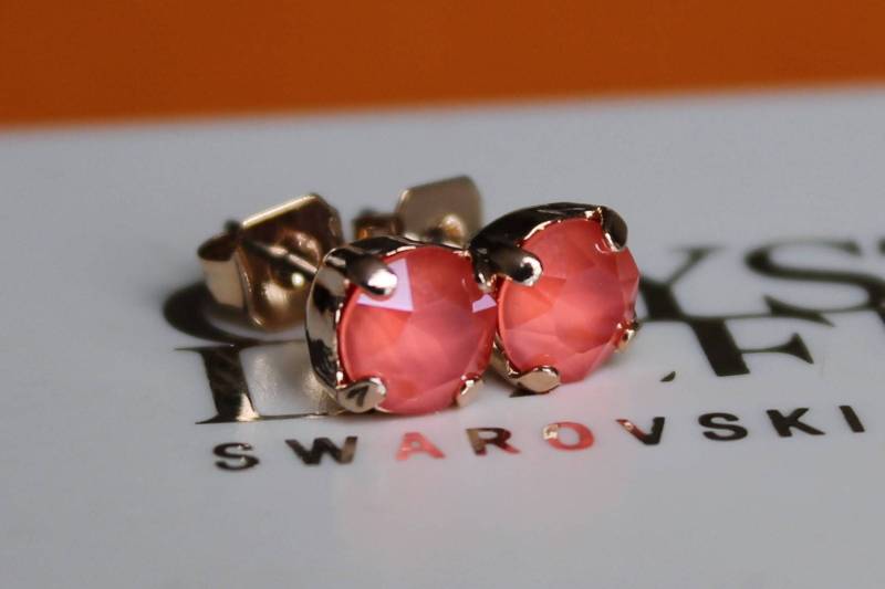 Light Coral Swarovski Crystal Sommer Edelsteine Schmuck Für Urlaub Am Strand Ohrringe Bademode Zubehör von LadyCJewellery
