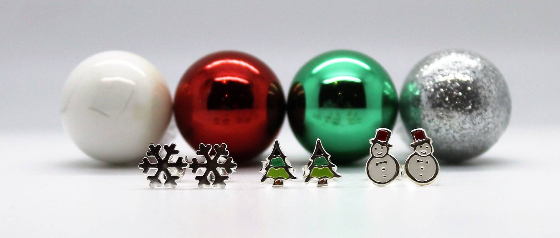 Massive Sterling Silber Kleine Weihnachts Neuheit Ohrstecker Uk Handgemachte Emaillierte Ohrringe von LadyCJewellery