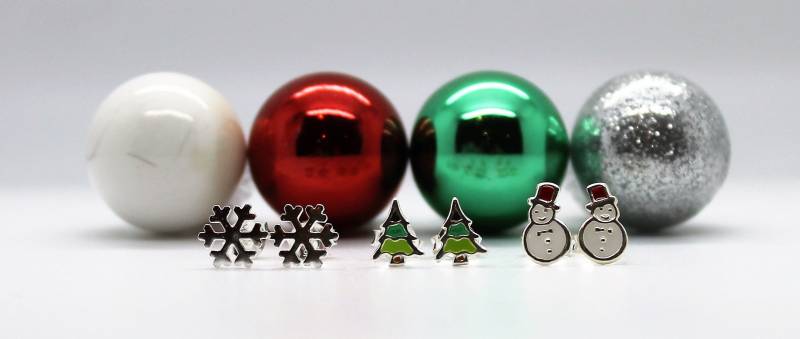 Massive Sterling Silber Kleine Weihnachts Neuheit Ohrstecker Uk Handgemachte Emaillierte Ohrringe von LadyCJewellery