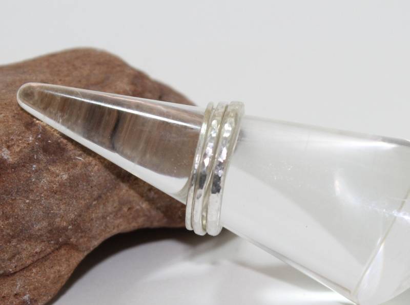 Stapelring, Sterling Silberring, Dünne Stapelringe, Gehämmerte Strukturierte Ringe, Handgemachte Ringe Nach Maß von LadyCJewellery