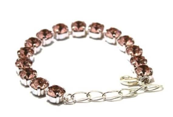 Tennis Armband Mit 8mm Vintage Rose Kristallen Aus Swarovski Elements. Armschmuck Von Lady C von LadyCJewellery