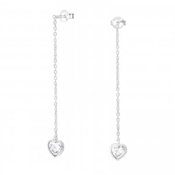 Valentinstag Geschenk-Hängende Herz Ohrringe - 925 Sterling Silber Zirkonia Ohrstecker Von Lady C Jewellery von LadyCJewellery