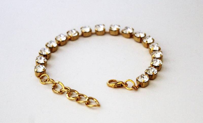 Vergoldetes Klares Tennisarmband Mit Swarovski Crystal Elements. Lady C Armbänder von LadyCJewellery