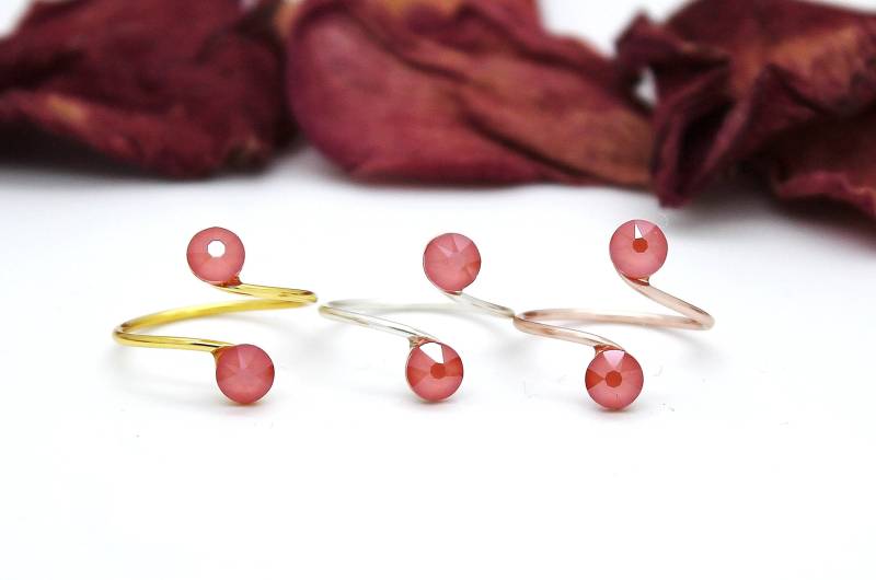 Verstellbarer Zehenring Aus Light Coral Swarovski Crystal Elements von LadyCJewellery