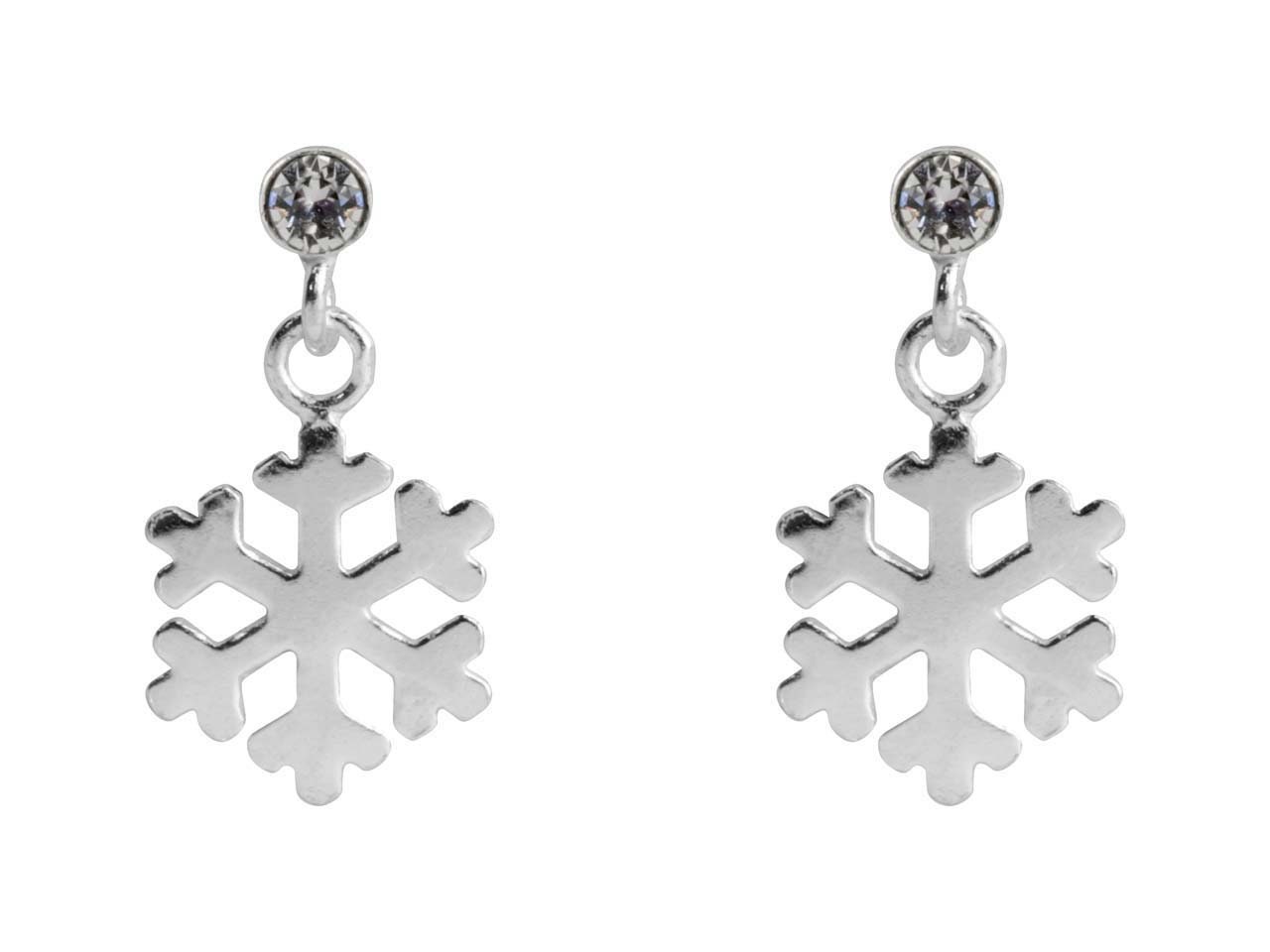 sterling Silber Schneeflocke Ohrringe Kubikzirkonia Hängende 925 Ohrstecker Geschenk Für Weihnachten von LadyCJewellery