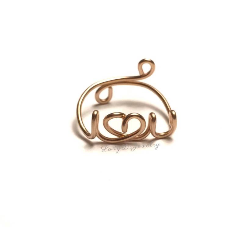 Ich Liebe Dich Ring -I Herz Du -14K Gold /Rose Gold-Filled /sterling Silber von LadyDiJewelry