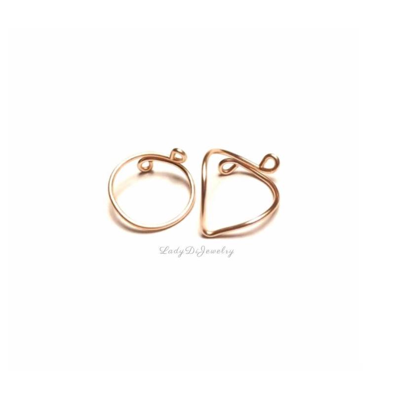 Verstellbarer Ring - Einfacher Stapelring Gerades Band Oder Chevron 14K Gold/Roségold-Gefülltes Sterlingsilber Minimalistisch, Einfach Einstellbar von LadyDiJewelry