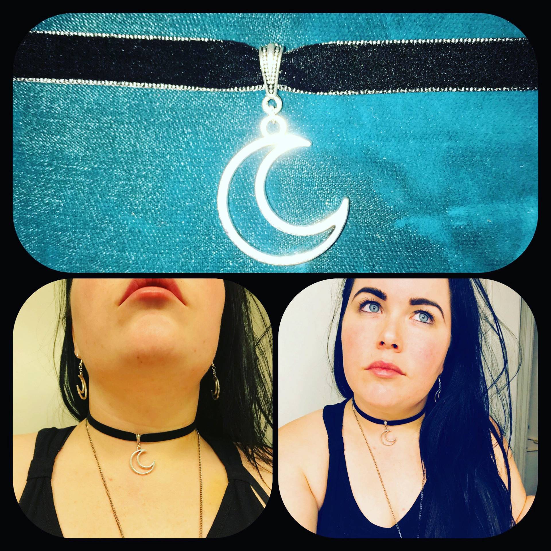 Schwarzer Samt Halbmond Halsband Schwarzer Samt Halbmond Halsband von LadyJadesEmporium