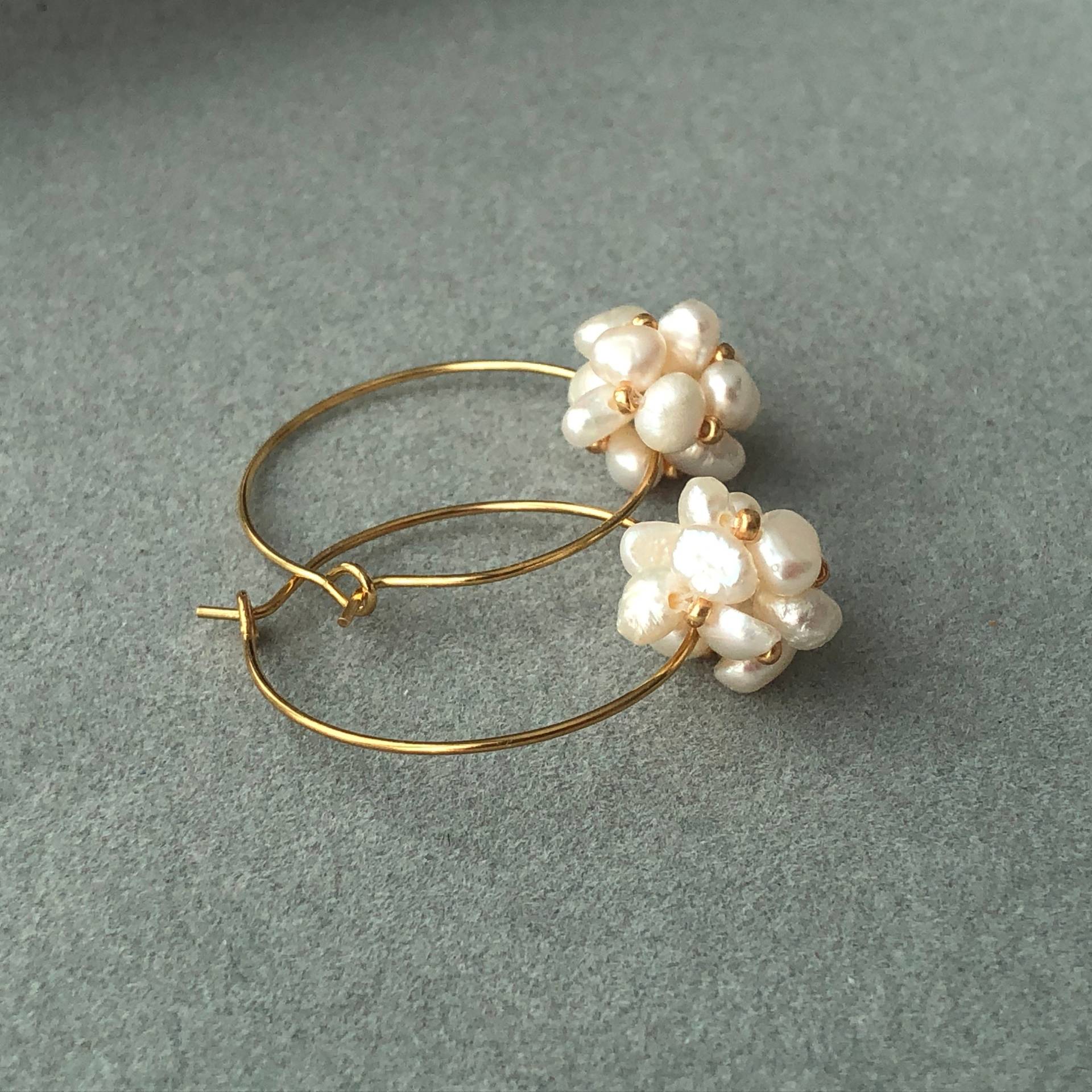 Süßwasserperlen Ohrringe, Goldene Natürliche Perlen Schmuck Süßwasserperlen Ohrringe, Goldene Natürliche Perlen Schmuck von LadyJamDesign