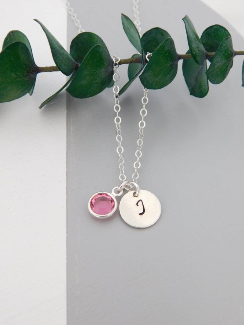 Personalisierter Geburtssteinanhänger Aus Sterlingsilber 925 von LadyKJewelry