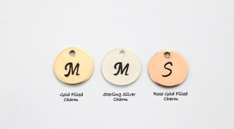 Plättchen Anhänger Gold Filled, Sterling Silber, Roségold von LadyKJewelry