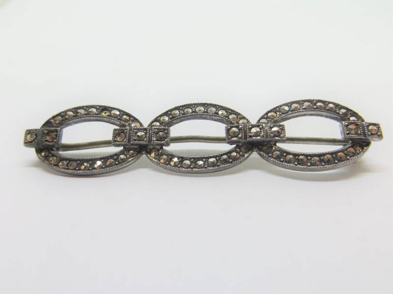 Vintage Sterling Markasit Multi Kreis Brosche Trinity Bar Stift von LadyKsVintageFinds