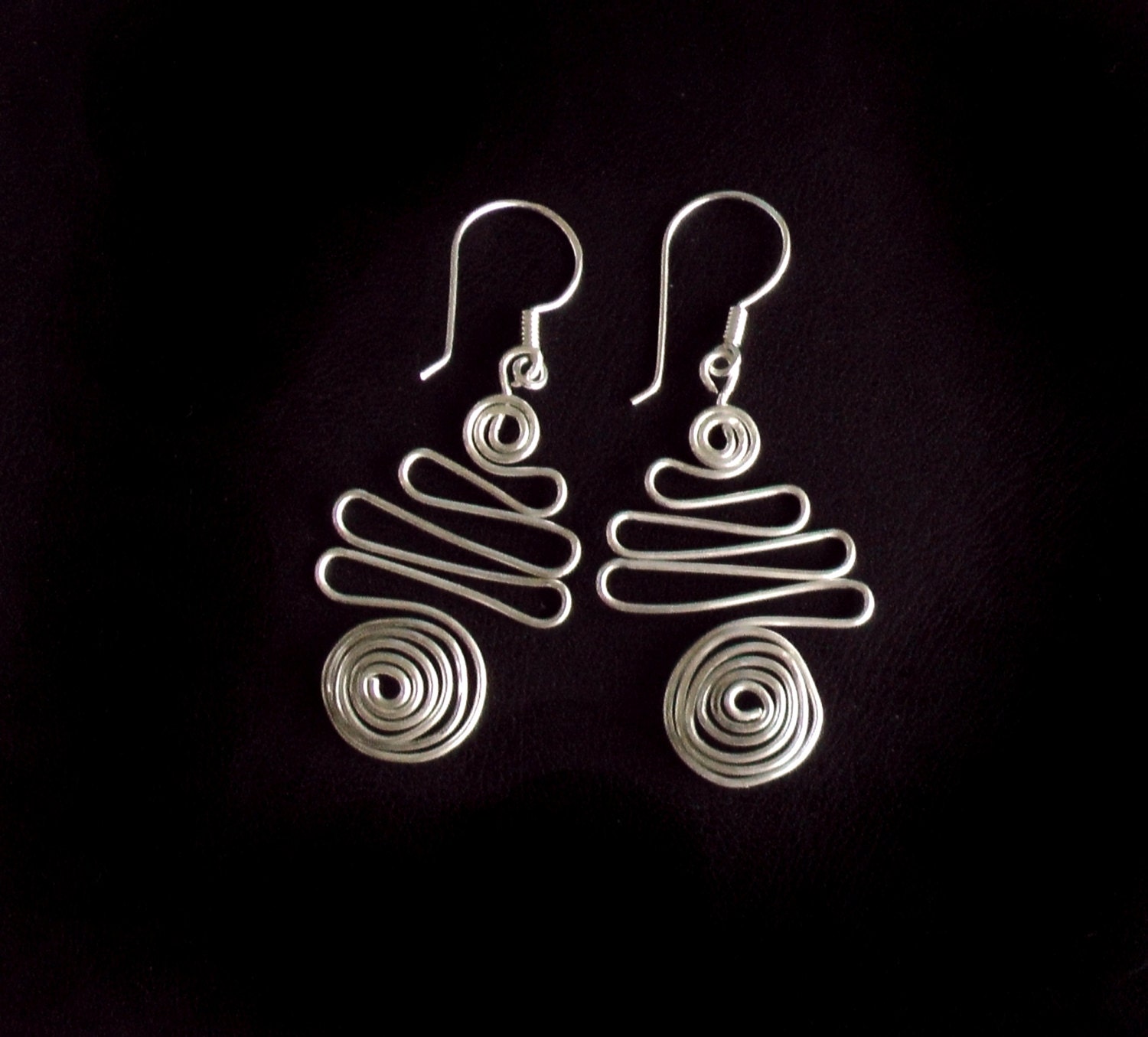 sterling Silber Weihnachtsbaum Draht Ohrringe Handgemachter Schmuck von LadyLiJewellery