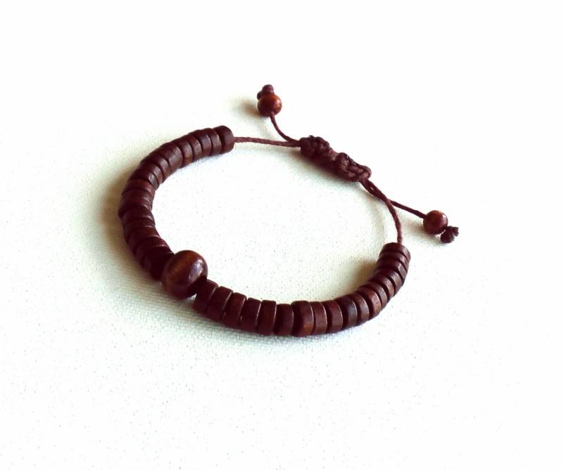 Handgemachtes Holzperlen Armband Kaffeebraun Unisex Schmuck Handgemachtes Holzperlen Armband Kaffeebraun Unisex Schmuck von LadyLiJewellery
