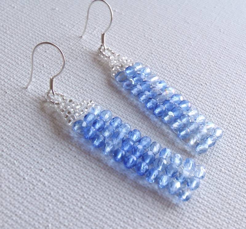 Kristale Ohrringe, Blaue Perlen Ohrringe Kristale Ohrringe, Blaue Perlen Ohrringe von LadyLiJewellery