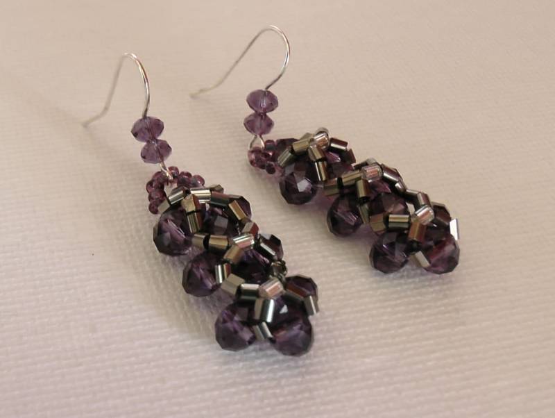 Ohrringe Mit Amethyst Lila Kristall Perlen von LadyLiJewellery