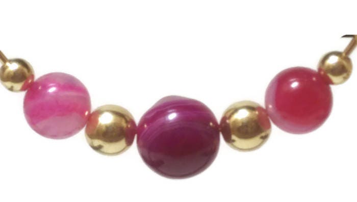 Edelstein Creolen - Rosa Achat von LadyMangaMakes