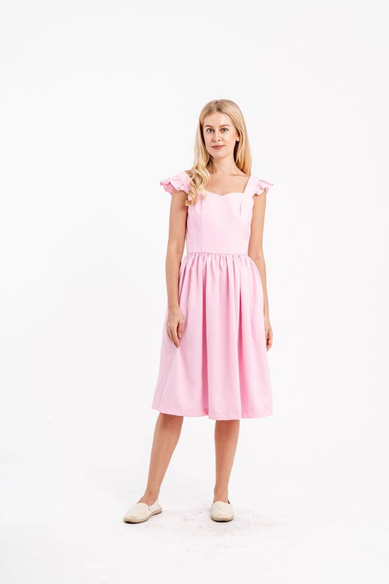 Brautjungfernkleid Blumenmädchen Kleid Rosa Prom Sommerkleid Sonnenkleid Cocktailkleid 50Er Jahre Swing Partykleid Urlaubskleid von LadyMayraClothing