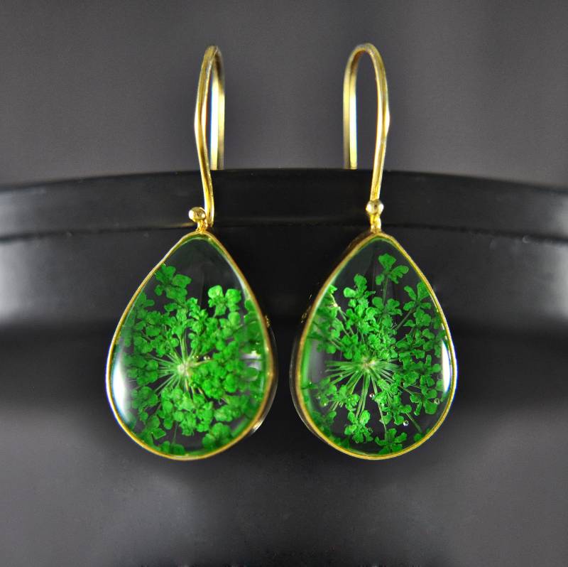 925 Silber, Echte Blüten Ohrringe, Earrings, Hängeohrringe, Tropfen, Nature Jewelry, Geburtstagsgeschenk Für Sie, Brautschmuck, Hochzeit von LadyMirageDesign