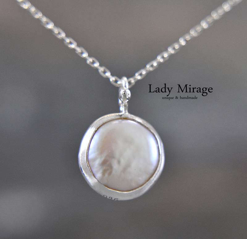 925 Sterling Silber Kette Mit Echter Süsswasserperle - Halskette Für Frauen Zierliche Perle Brautjungfern Geschenk Sie von LadyMirageDesign