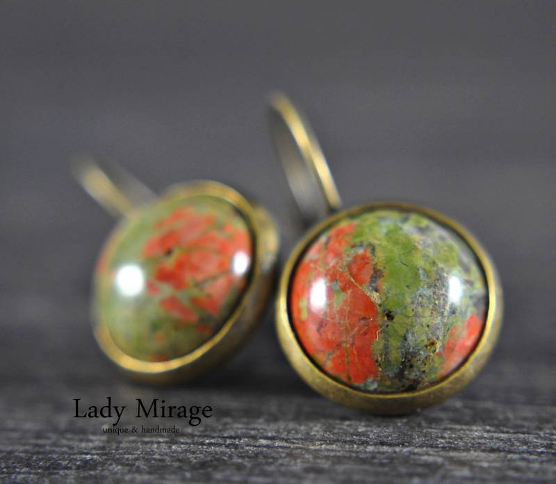 Edelstein-Ohrringe Mit Unakit von LadyMirageDesign