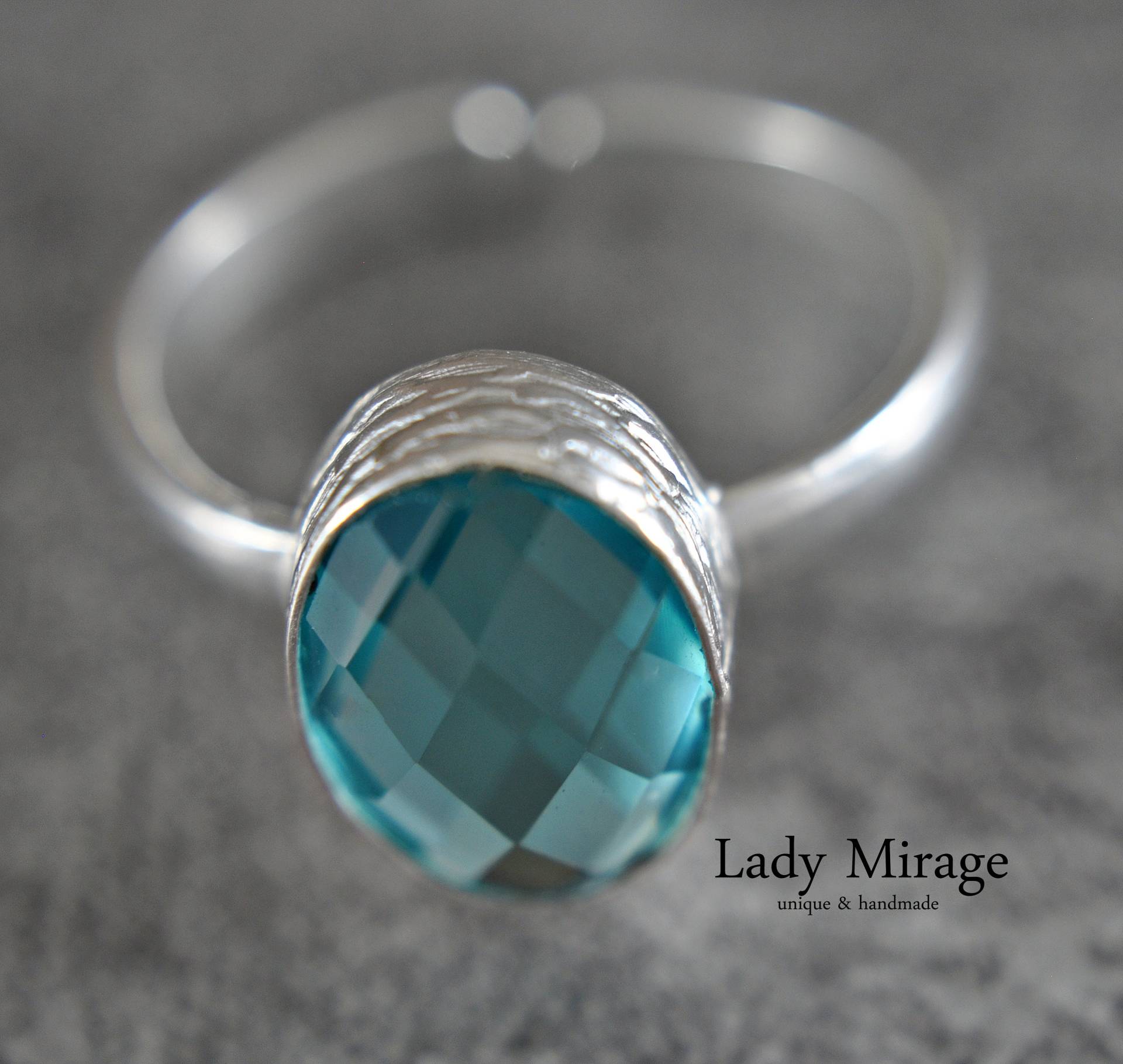 Kristall Ring - Messing Eisblau Elegant Brautschmuck Hochzeitsschmuck Geschenk Für Sie von LadyMirageDesign