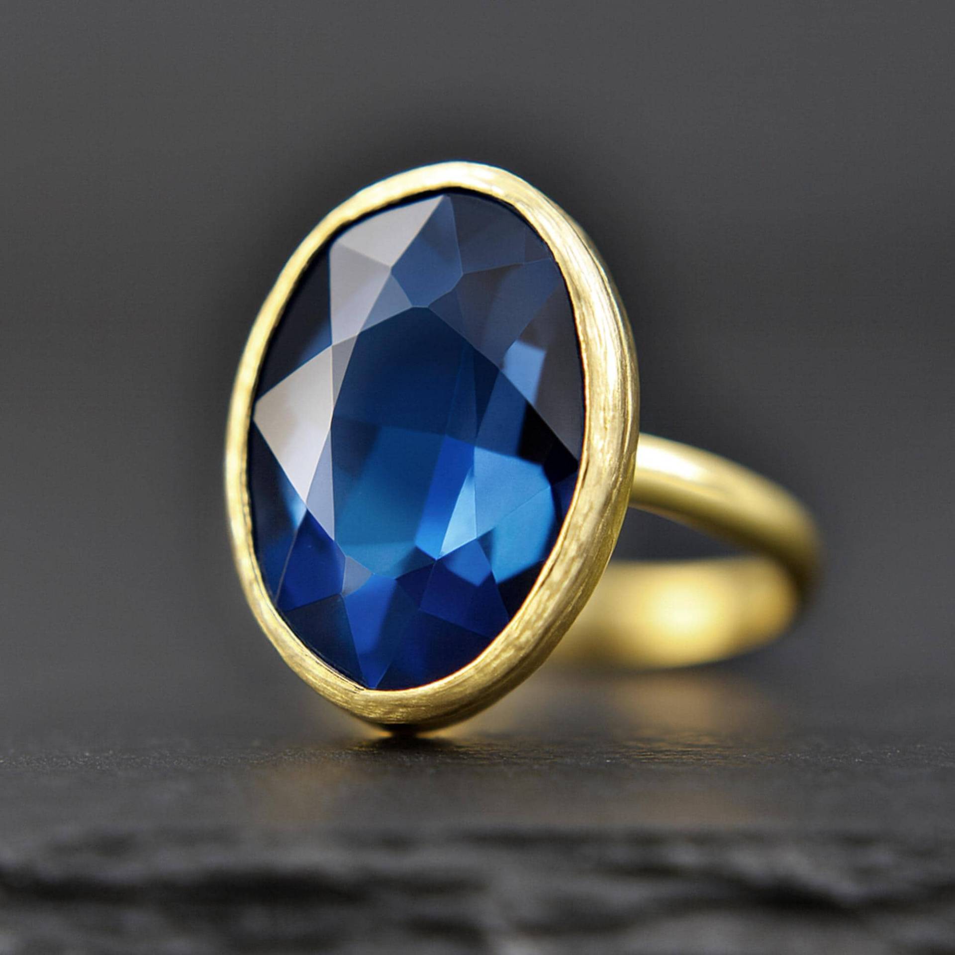 Ring Mit Blauem Stein - Saphir Blau 14K Gold Filled Damenring Oval Zirkonia Verstellbar Hochzeit Handmade Geschenk Für Sie Ring Mit Blauem Stein - Saphir Blau 14K Gold Filled Damenring Oval Zirkonia Verstellbar Hochzeit Handmade Geschenk Für Sie von LadyMirageDesign
