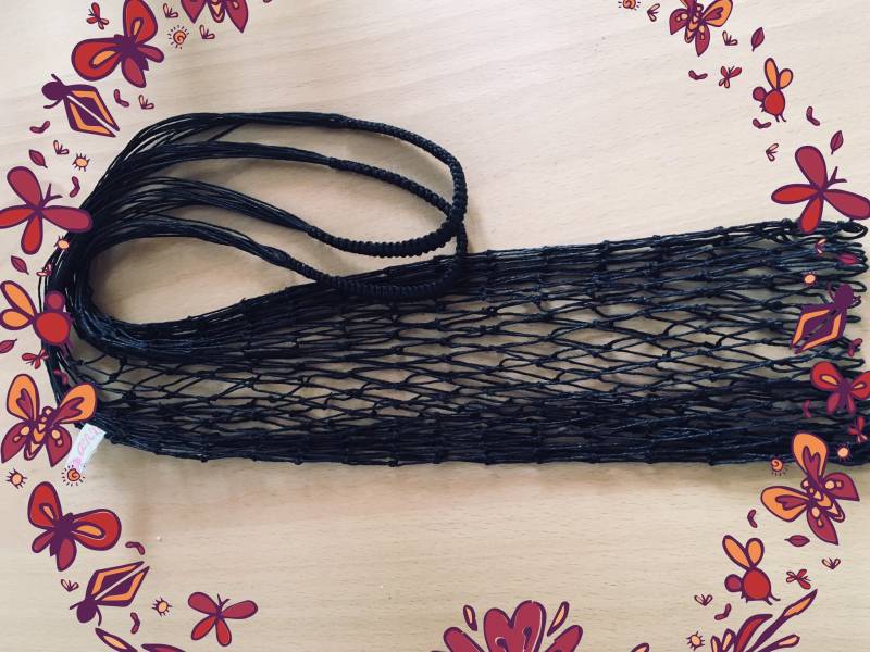 Einkaufstasche , Einkaufsnetz Öko Leinen - Schwarz, Mit Überraschungsgeschenk von LadyNatyra