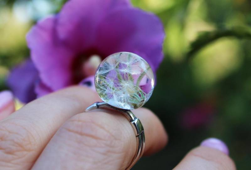 Pusteblumenring Make A Wish Ring Natur Inspirierter Getrockneter Blumenschmuck Ukraine Feenring Blumenring Terrarium Pusteblumenring Make A Wish Ring Natur Inspirierter Getrockneter Blumenschmuck Ukraine Feenring Blumenring Terrarium von LadySecret
