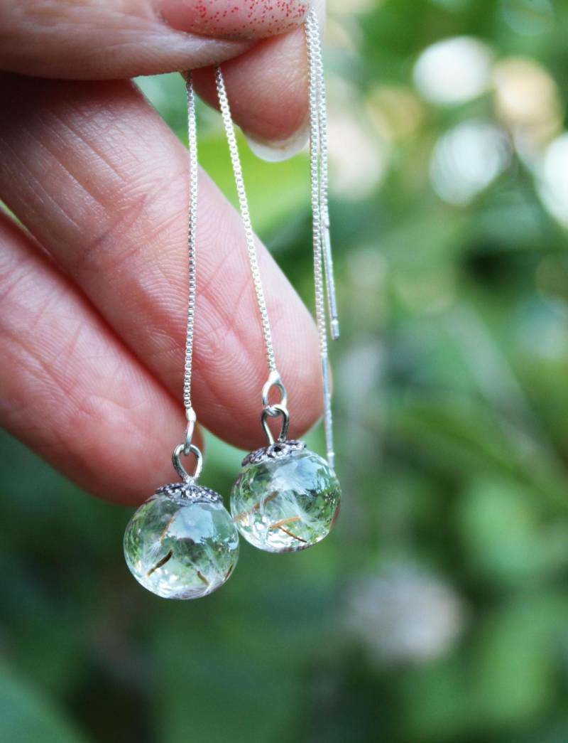 Pusteblumensamen Ohrringe Kettenohrringe Sterling Silber Echte Wunschohrringe Pusteblumenschmuck Resin Schmuck Pusteblumensamen Ohrringe Kettenohrringe Sterling Silber Echte Wunschohrringe Pusteblumenschmuck Resin Schmuck von LadySecret