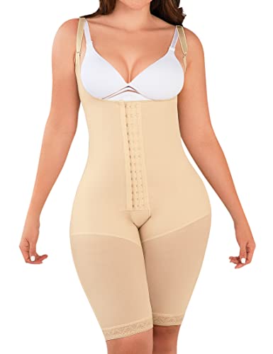 LadySlim by NuvoFit Fajas Colombianas Reductoras nach Operationen Ganzkörperformer für Frauen, beige, Small von LadySlim by NuvoFit