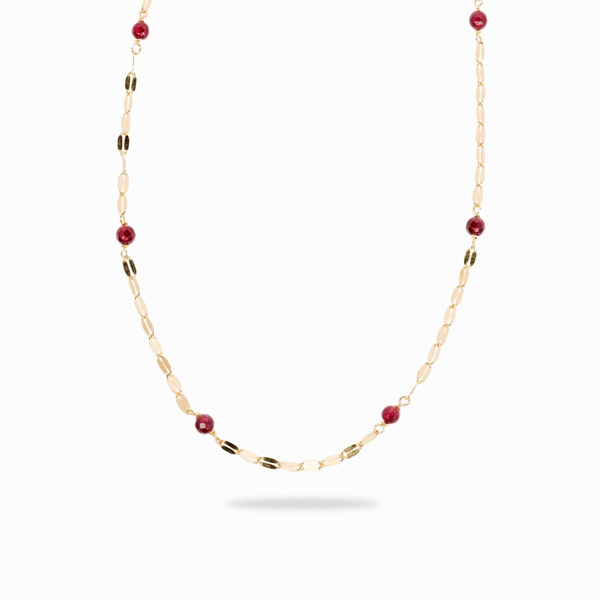 Kaffeebohnenkette, Roter Quarz Silber Gelbgoldplattiert, 43 cm Lang Kaffeebohnenkette, Roter Quarz Silber Gelbgoldplattiert, 43 cm Lang von LadyTaty