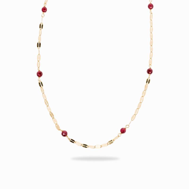 Kaffeebohnenkette, Roter Quarz Silber Gelbgoldplattiert, 43 cm Lang Kaffeebohnenkette, Roter Quarz Silber Gelbgoldplattiert, 43 cm Lang von LadyTaty