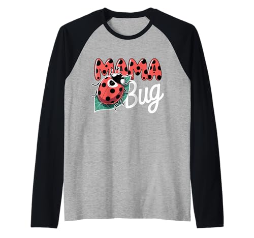 Marienkäfer Mama vom Geburtstagskind Muttertag Mama Bug Raglan von Ladybug Birthday Girl Mom