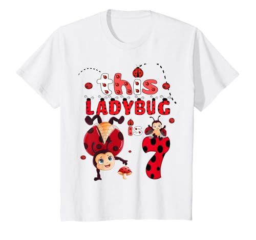 Dieser Marienkäfer ist 7 Jahre alt 7. Geburtstag Mädchen Familie Marienkäfer T-Shirt Dieser Marienkäfer ist 7 Jahre alt 7. Geburtstag Mädchen Familie Marienkäfer T-Shirt von Ladybug Birthday Lover
